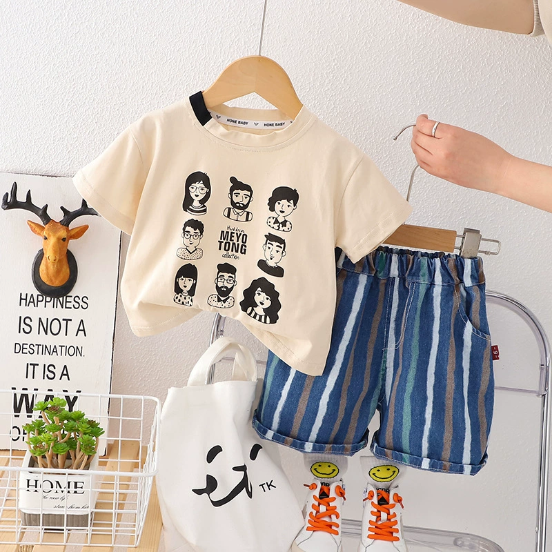 Summer fashionable children's set for boys, western style, city style, children's clothing, 2023 collection