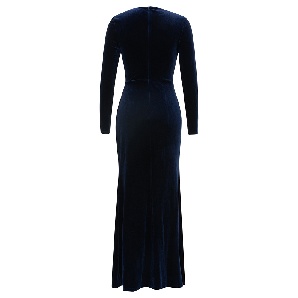 Minimalist Hollow Out Cutout Slim Fit Long Sleeve Split Dress Party Dress