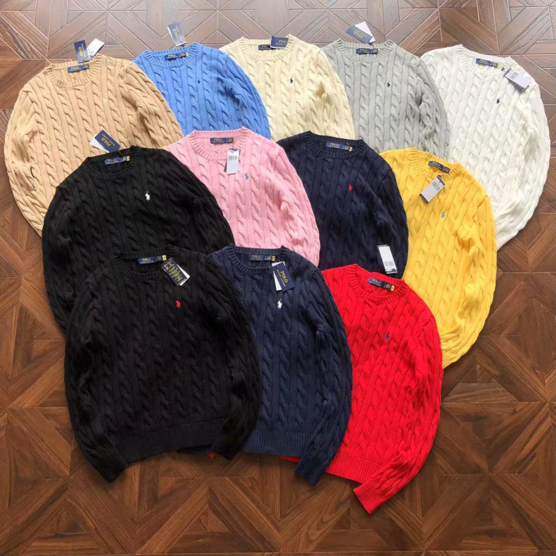 Cross-Border High-End Version of Polo Crew Neck Knit Sweater, Pullover Sweater for Couples, Fashionable Half-Zip Casual Sweatshirt Wholesale