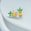 Fruit earrings, summer small fashionable universal silver needle, silver 925 sample