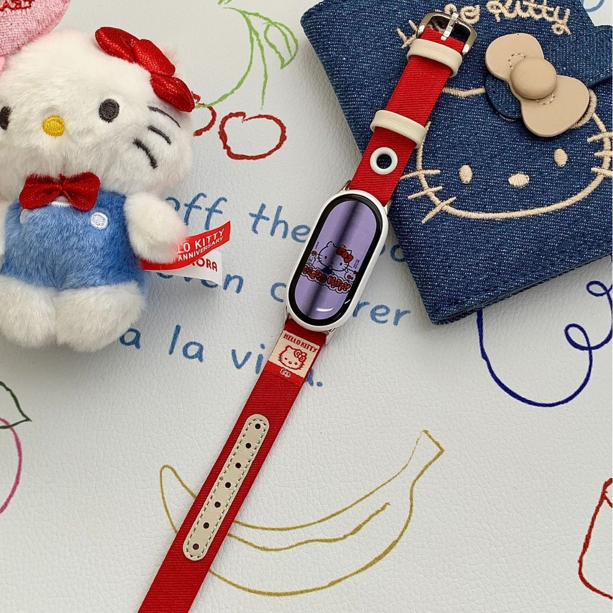 Personalized Sticker Color Matching Denim Watch Strap Suitable for Xiaomi 8/9/10 Watch Strap Redmi Huawei Fit4/3 Gt6/5/4