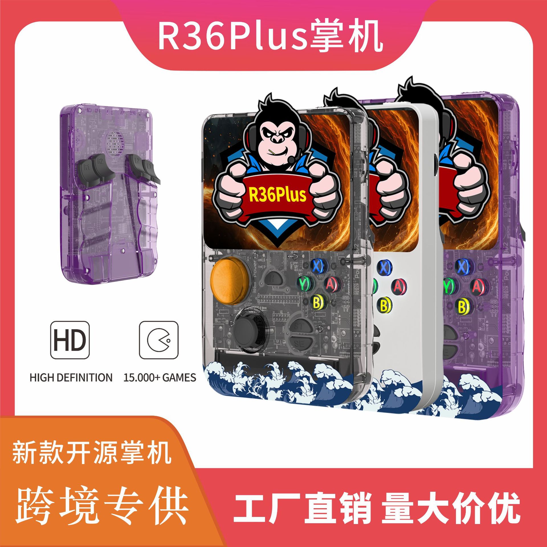 New R36S PLUS open source handheld dual system retro game machine arcade nostalgic portable handheld game