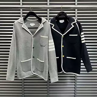 TB西服白边装饰四道杠撞色休闲百搭上衣男女同款显瘦长袖西装外套