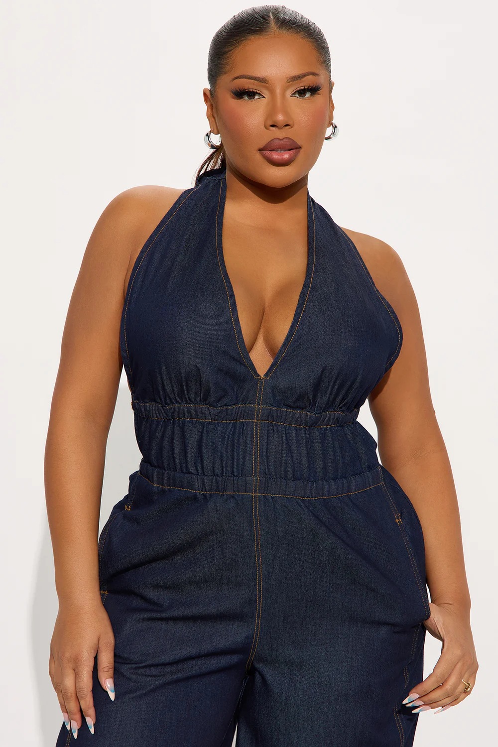 Slim Waist Washed Denim Jumpsuit Sleeveless Overall For Women American Style Straight Loose Fit_ecoleips.com