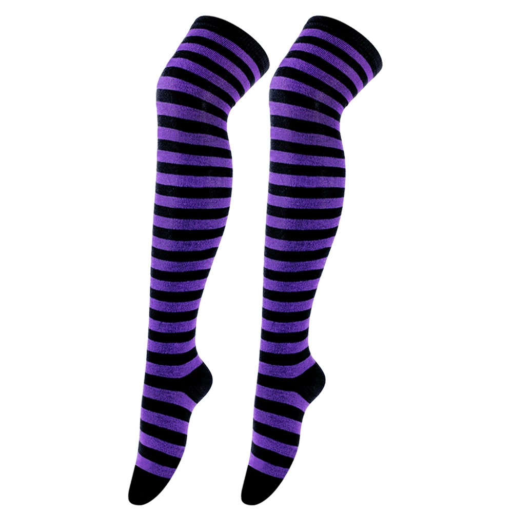 Knee-high Socks Japanese Style, Striped Cosplay & Halloween, Tube 50 cm, Polyester