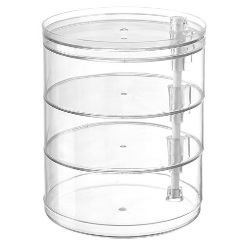 Multi-layer rotating transparent jewelry storage box for earrings, necklaces, hand jewelry, large-capacity plastic organizing and creative placement boxes