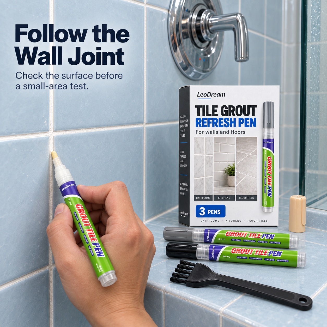 Cross-border tile grout color-changing pen, bathroom and kitchen grout repair pen, wall and floor tile gap renovation tool set