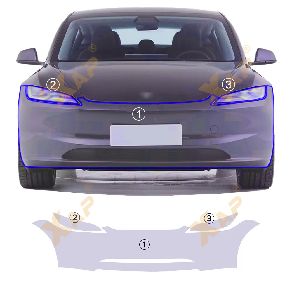 Cross-border Transparent Protective Film for Tesla Model 3 Highland 2024 TPU Invisible Paint