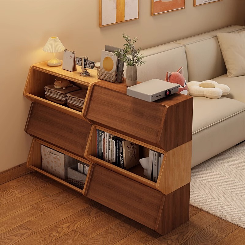 Solid Wood Storage Cabinet Superposable Living Room Sofa Side Cabinet Bedside Table Children's Toy Snack Storage Cabinet Storage Cabinet