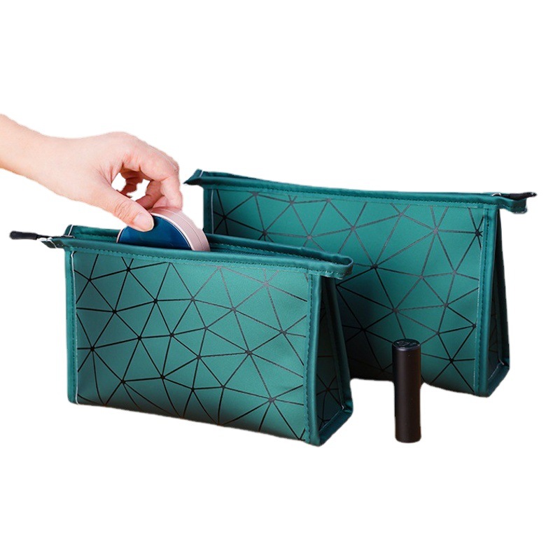 Diamond-Shaped Pu Cosmetic Bag Portable Large-Capacity Waterproof Toiletry Bag Multi-Functional Travel Cosmetics Lipstick Cosmetics Bag