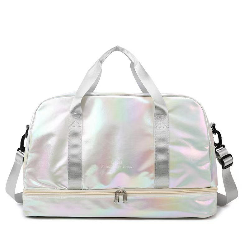 Bolso de fitness de moda 2026 nuevo bolso de mano brillante perlada de gran capacidad de almacenamiento bolso de viaje mochila deportiva
