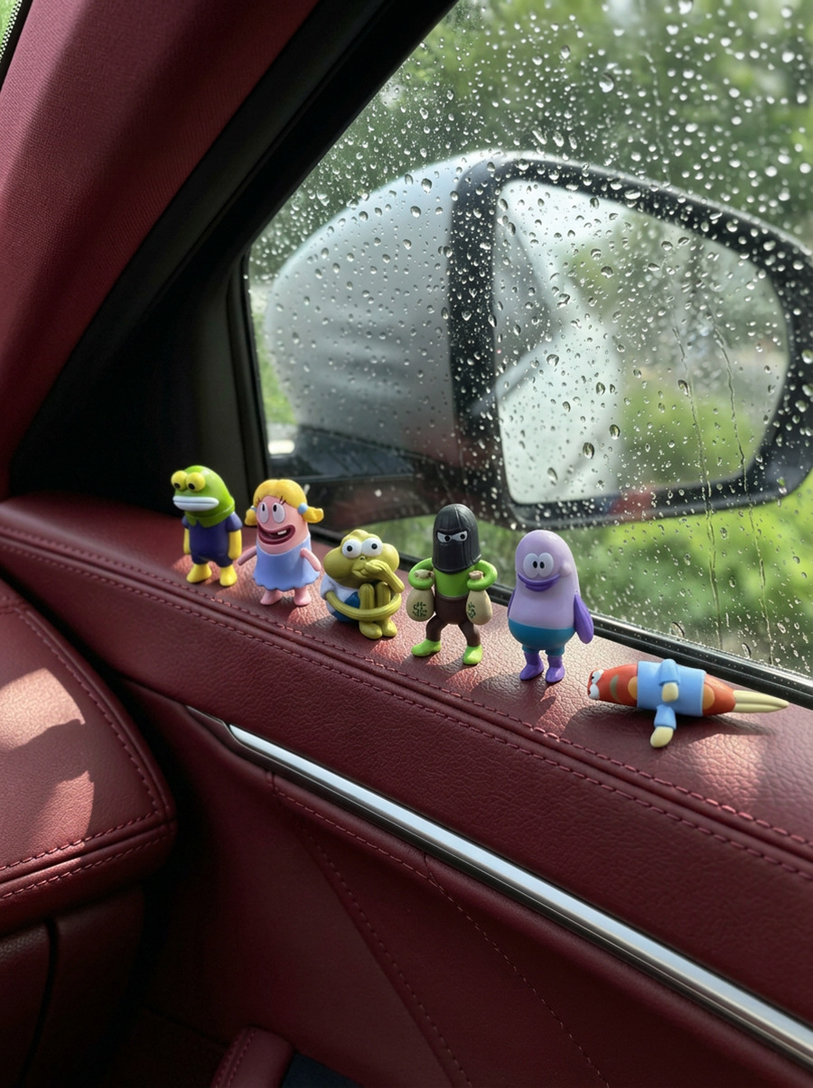 Bikini Bottom residents clownfish car dashboard ornament, rear seat figurine, computer screen decoration, desktop ornament