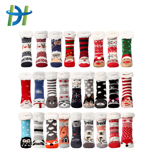 Cross-border autumn and winter new Christmas socks home slippers socks dispensing anti-slip floor socks Amazon cartoon sleep socks