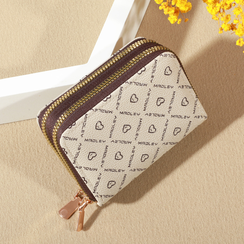 Retro, Streetwear Style Square Shape Small Size Women's Letter Pu Leather Zipper Wallets