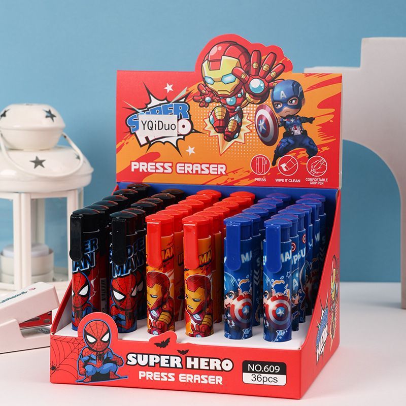 Marvel pulsar el borrador de goma de los Vengadores Q edición de dibujos animados adorables niños estudiantes especiales Spider-Man goma de goma