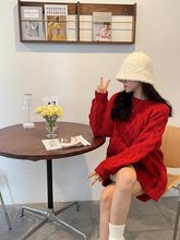 秋冬加厚毛衣女韩版潮流宽松日系针织衫冬季ins港风慵懒线衣外套