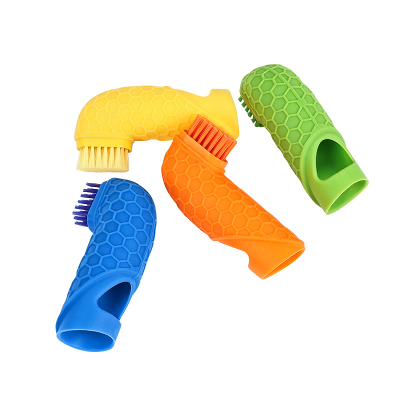 Explosiones transfronterizas mascotas cepillo de dientes de silicona limpieza de dedo cepillo de dientes gatos perros herramientas de limpieza de dientes orales al por mayor
