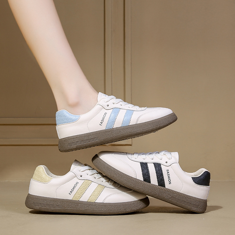 Dexun White Shoes For Women Versatile Spring And Autumn Flat Thick Sole 2025 Summer New Trendy Hot-Selling Casual Sports_voghion.com