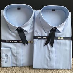 男女同款工作服职业装棉质衬衣工装防走光衬衫长袖新款男式商务