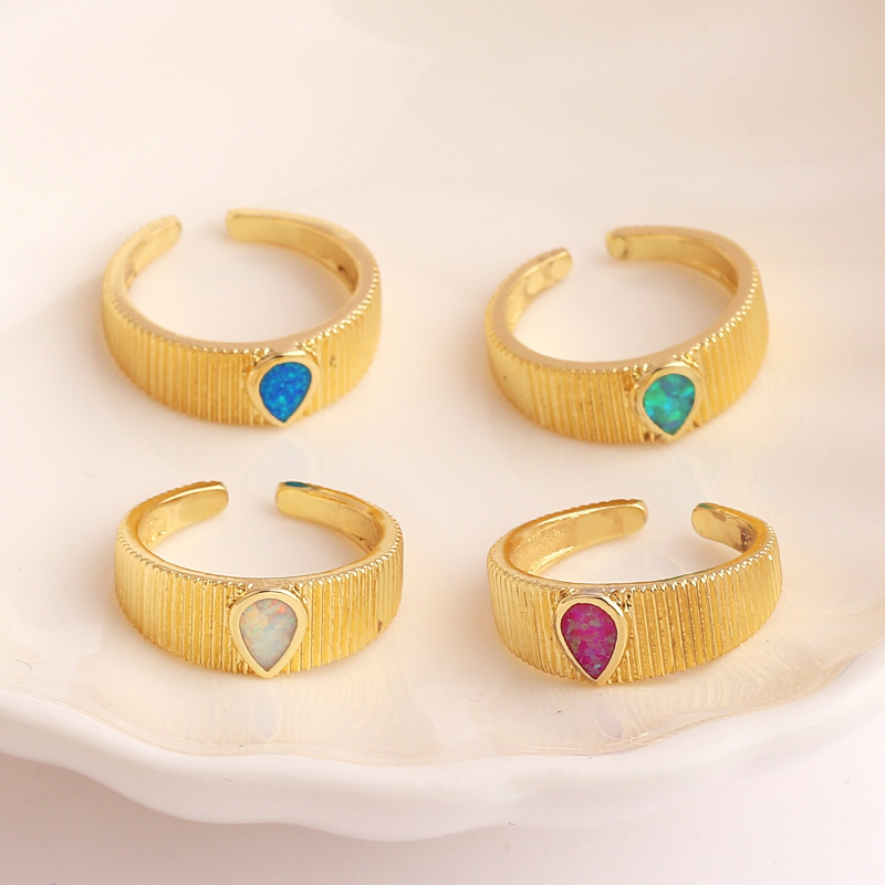 Simple Style Geometric Copper Plating Rhinestones Rings 1 Piece