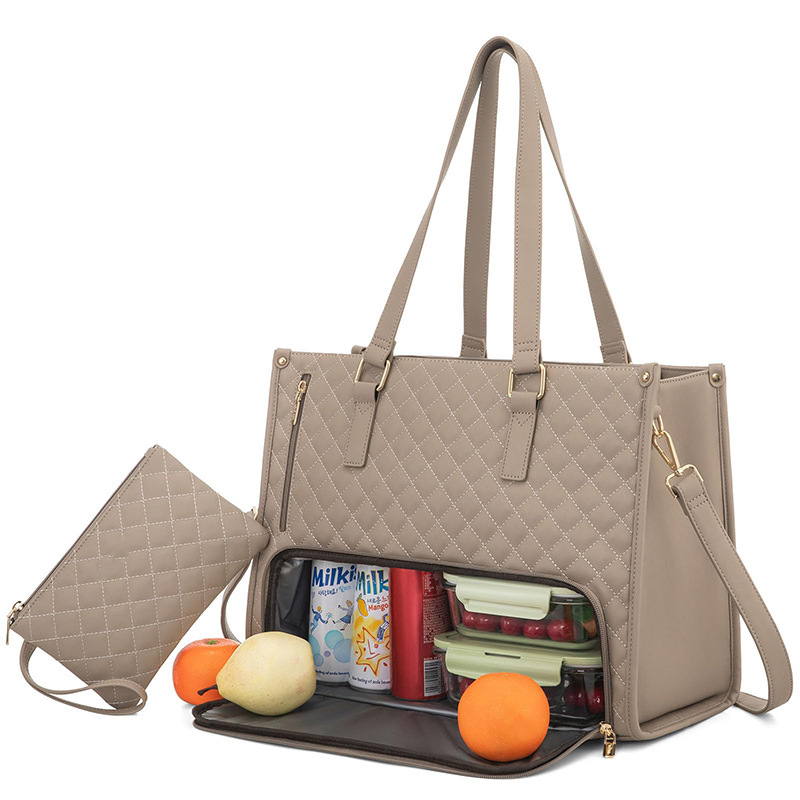 Bolso de almuerzo de mujer bolso de computadora portátil con aislamiento térmico bolso de computadora de gran capacidad