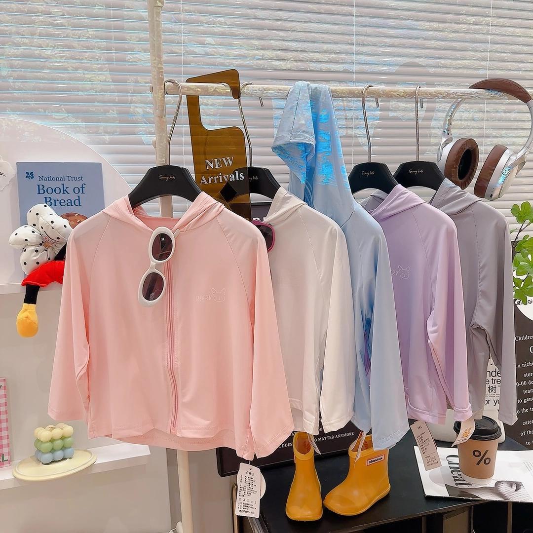 Children's Sun Protection Clothing for Girls 2026 Summer New Style Boys' Long-Sleeved Thin Breathable Loose Ice Silk Sun Protection Clothing Upf50+