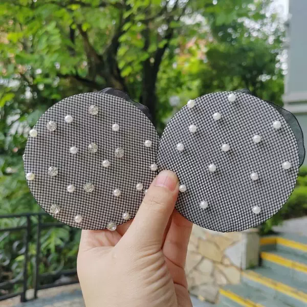 Pearl Hair Net for Women, Summer Art Exam Dance Hairnet, Professional Flight Attendant Bun Hair Styling Tool for Children