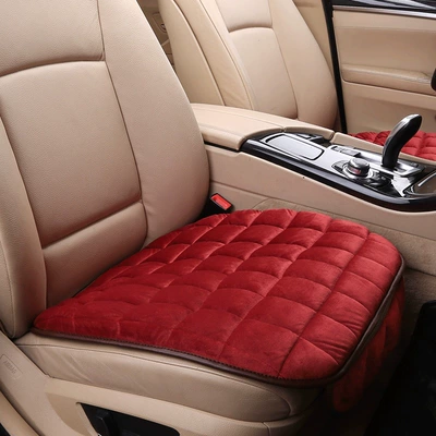Universal Car Seat Cushion — Wool pad - single-piece-with-mobile-phone-pocket-passion-red