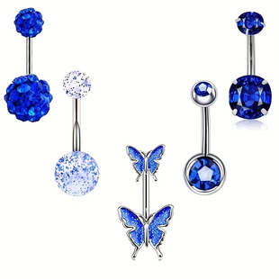 Amazon suit navel ring dripping butterfly navel buckle navel nail wholesale AliExpress 5-piece set puncture jewelry