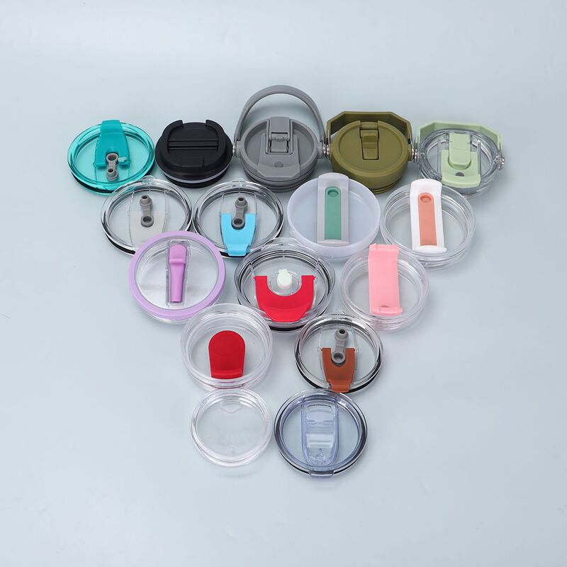 Cross-border full range car cup lid sealed transparent large capacity ice bully cup lid leak-proof silicone straw lid wholesale