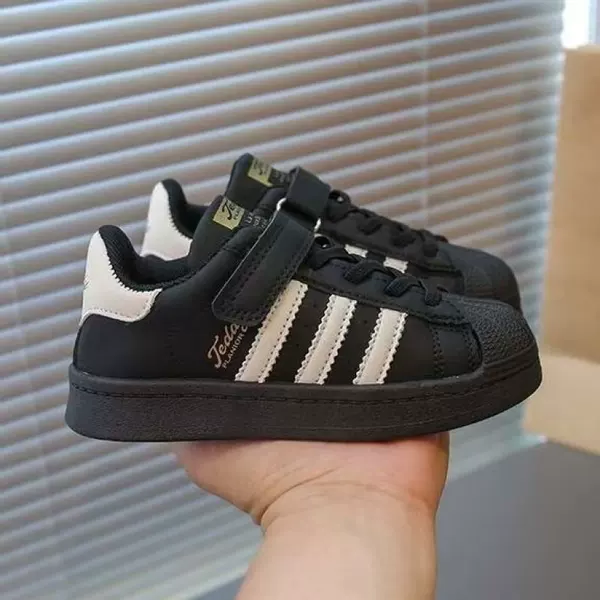 Boys' Shoes 2025 Spring New Shell-Toe Sneakers Genuine Leather Sports Shoes for Older Children Korean Style Girls' Casual Shoes