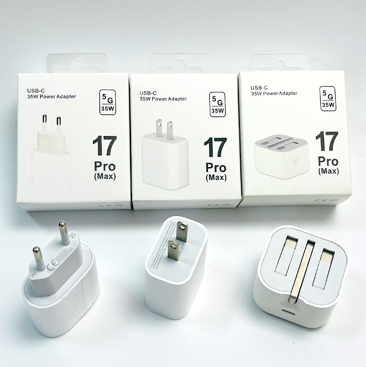 New Hot Product Suitable for Apple 17 Full Series European Standard, American Standard and British Standard Charger Pd35W Charging Head Cover Box