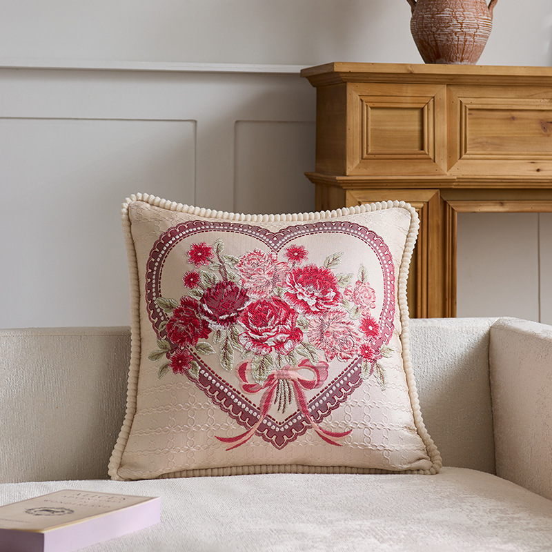 Almohada clásica simple y de alta gama Almohada ligera de lujo Tela antigua Cama Sala de estar Sofá Funda de almohada Cojín con núcleo