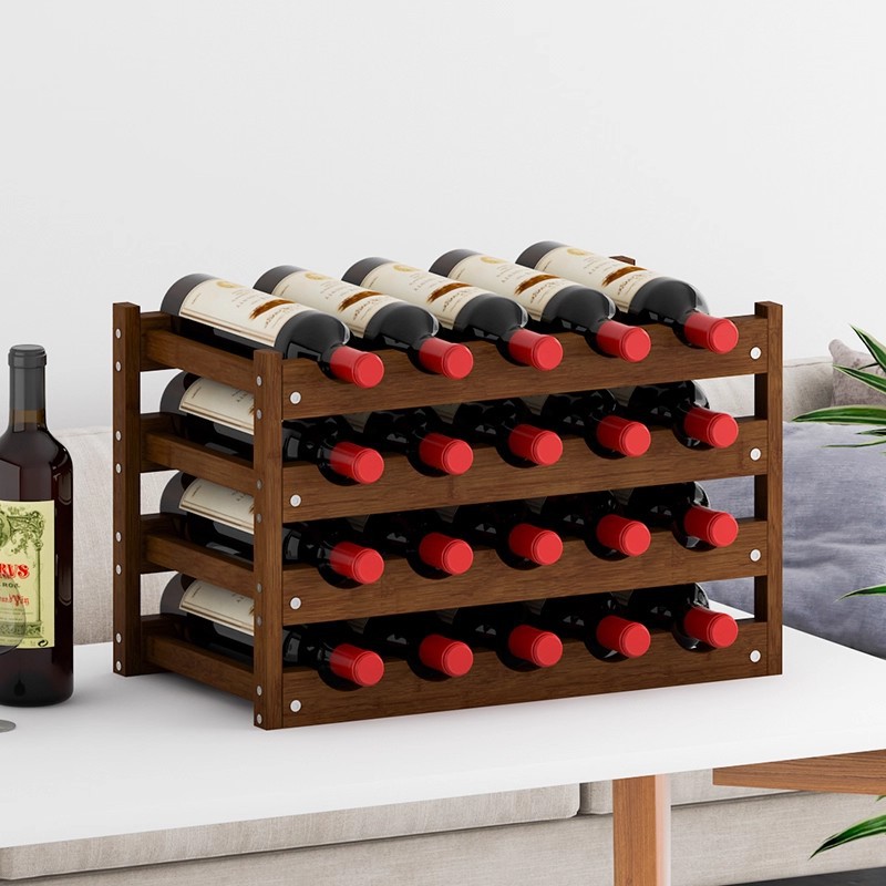 家用红酒置物架吧台葡萄酒多格摆件高级感展示架轻奢格子陈列架