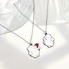 Cartoon pendant, cute necklace for beloved, brand universal chain for key bag  stainless steel, with little bears