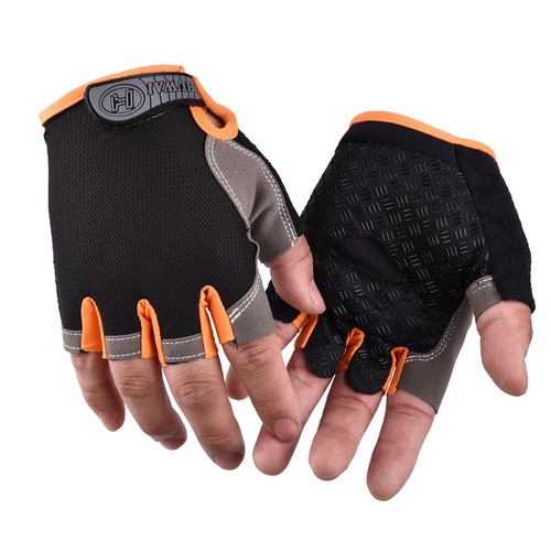 Half Finger Outdoor Sports Cycling Men Women Gloves Hiking Fitness Yoga Driving Shockproof Anti-Slip Bare Finger Breathable Gloves