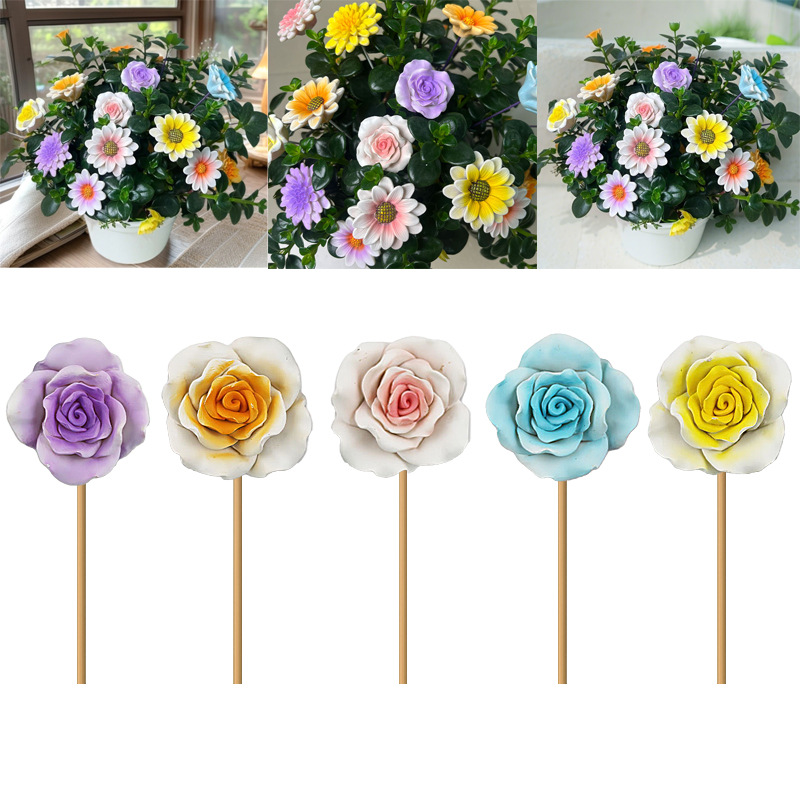  Creativenewproducts Resin Flower Five-Piece Set of Flower Pots, Flower Arrangements, Gardening Potted Decorations