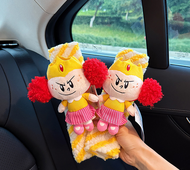 Car Seat Belt Shoulder Pads, a Pair of Creative and Cute Money Multi-Purpose Shoulder Pads for All Seasons, Powerpuff Girls Car Shoulder Pads