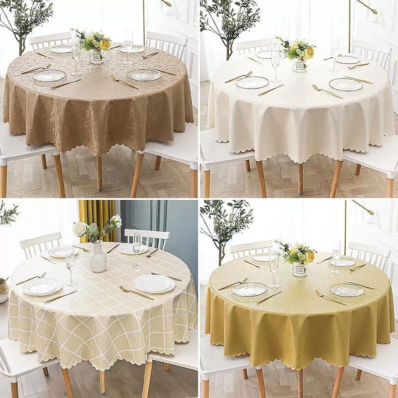 欧式桌布防水防油免洗方形圆形餐桌布酒店饭店台布大圆桌垫茶几布
