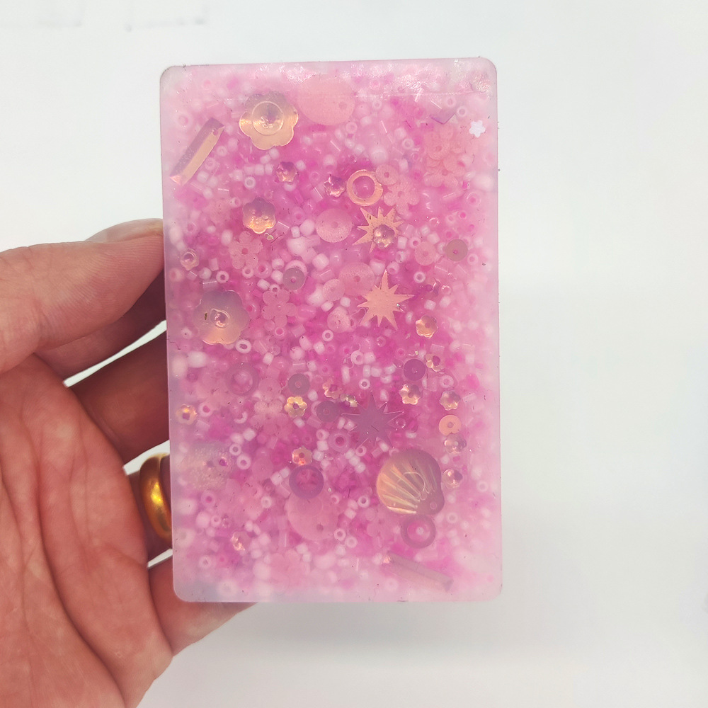 Rectangular pink tube beads sequins 6*9.76CM