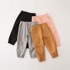 2023春秋新款兒童軟殼衝鋒褲防風防水加絨保暖外穿褲子