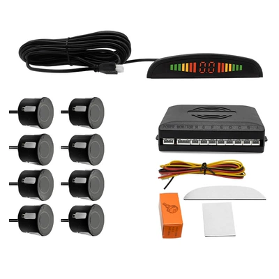 Car Universal Reversing Radar Led Display Crescent Beep 8 Probe Radar Visual Radar (Park radarı) - black-8-car-radar