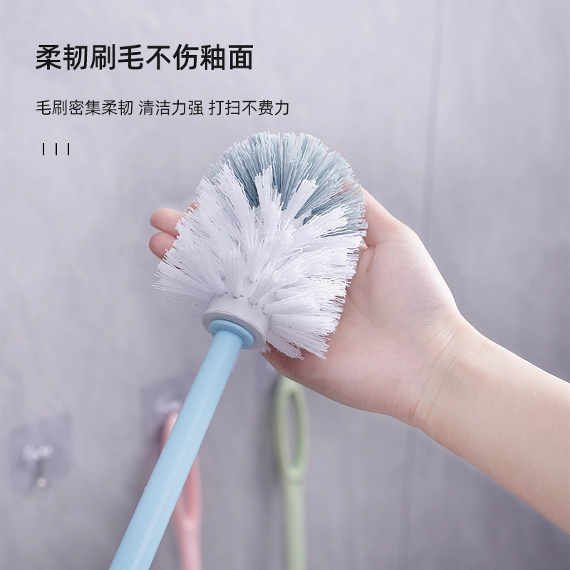 圆头马桶刷长柄无死角清洁马桶专用刷子家用厕所刷子壁挂卫生间刷|undefined