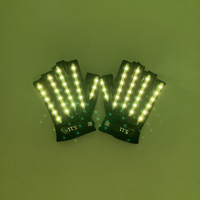 #547 5V多功能-led金刚狼手套(充电款)-七彩流水款