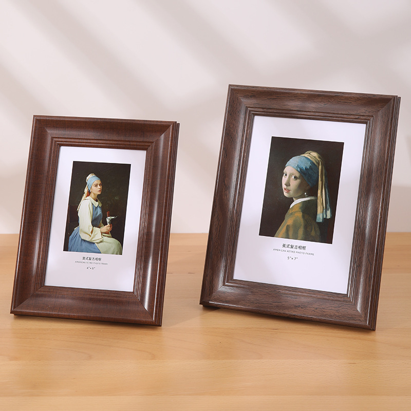American Retro Photo Frame Table High-End 5-Inch 6-Inch 7-Inch 8inch 10inch A4 Photo Wall Hanging Photo Frame Puzzle Picture Frame