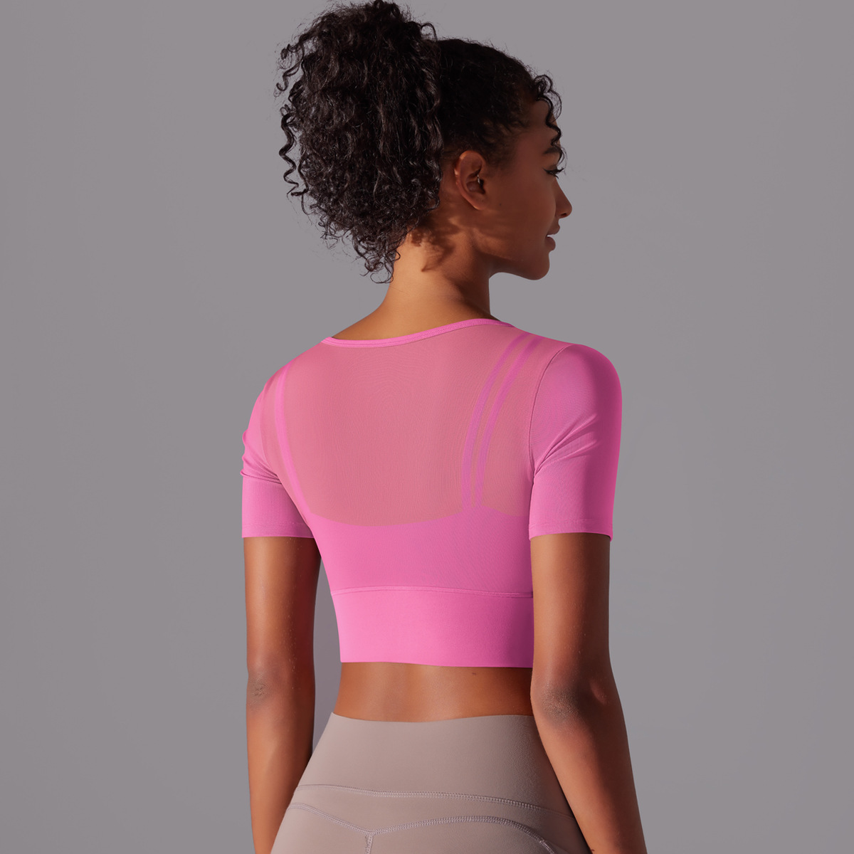 182g Weight Short Sleeve Sleeve Length Pullovers Placket Type Nylon, Spandex Fabric Type Short Top Length T-shirt Tops Type Yoga, Sports Occasion Round Neck Neckline Solid Color Pattern Women Gender Hollow Out Craft Fitness Sport Style Solid Color Nylon Spandex Round Neck Hollow Out Active Tops T-shirt 18