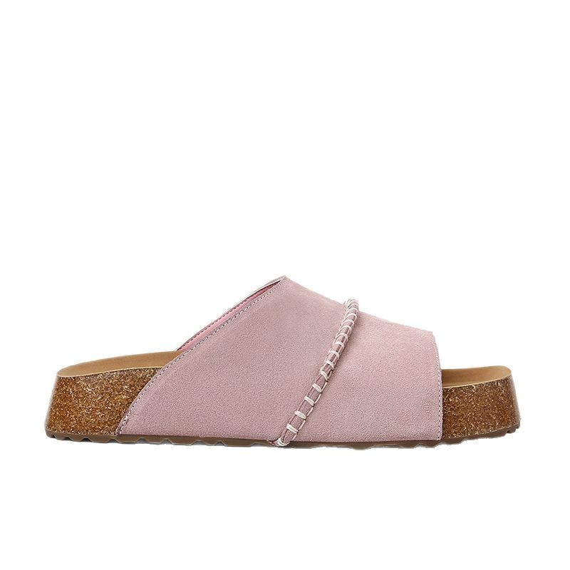 【Sheii Su Yinyin】 Pies enormes ~ Zapatillas Birkken casuales de suela gruesa de corcho de cuero retro