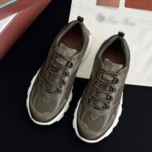 顶版男款暴走老爹鞋高端真皮休闲鞋微增高防滑透气跑步鞋运动鞋