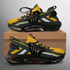 獨立站男士運動鞋NFL Packers飛織面男女款跑步鞋來圖印刷一件起