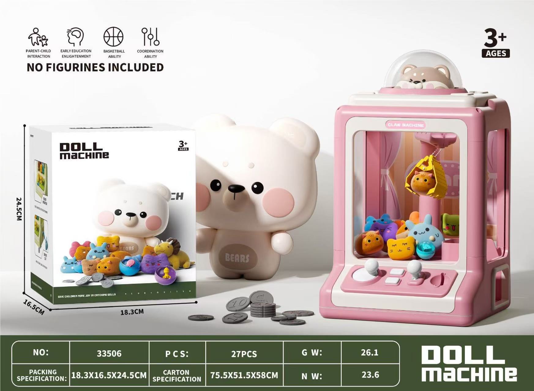 Máquina de captura de bebés hucha máquina de muñecas para niños pequeña máquina de torsión de huevos para el hogar máquina de juego de Arcade que funciona con monedas juguete rojo neto